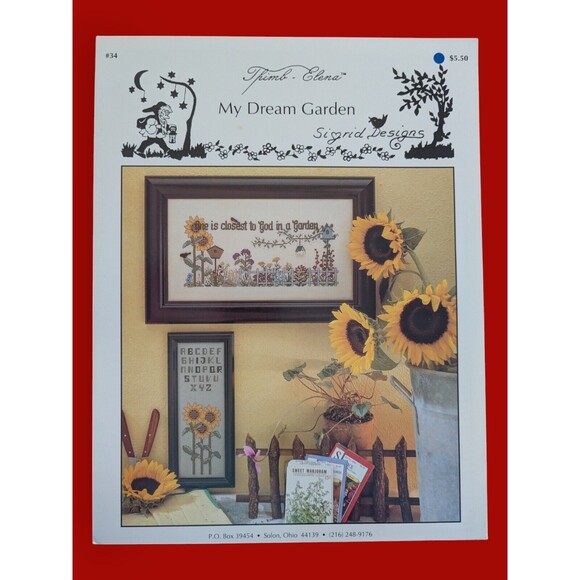 Sigrid Designs Thimb Elena My Dream Garden Floral Cross Stitch Pattern #34 - Picture 1 of 3